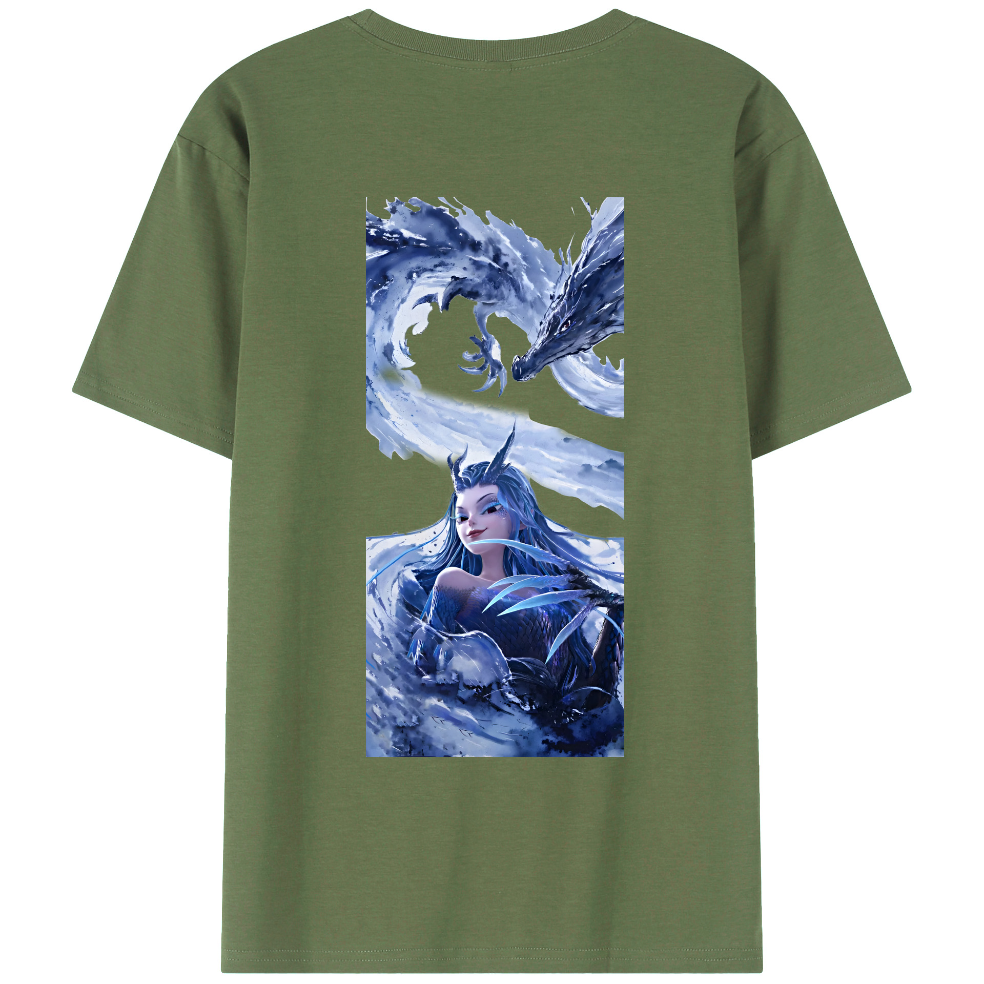 （画像用） Ne Zha 2 ナタ 魔童の大暴れ 綿100％ メンズ半袖Tシャツ（バックプリント） 通気性